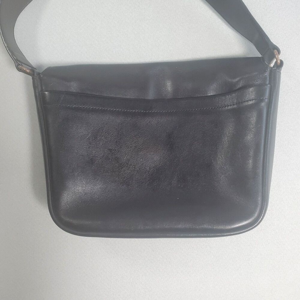 VTG Coach Women’s Crossbody Bag Black Leather Bistro 4125 Manhattan Messenger - Picture 6 of 15